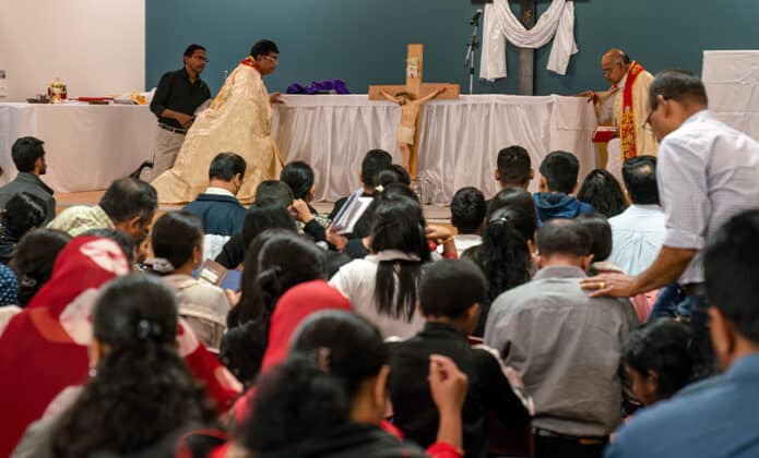 Crowds were noticeably bigger at the Holy Week and Triduum liturgies at Christ the King Syro-Malabar Mission at Villawood.