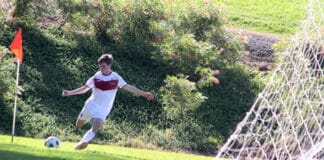 Holy Cross’ Isaac Daghlian who emerged as the hero, scoring a goal with just two seconds remaining on the clock to seal the victory for his team. Photo: Supplied