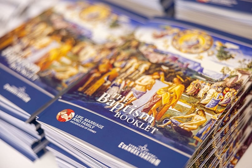 A booklet produced by the Sydney Centre for Evangelisation answers some common questions Catholics and non-Catholics alike may have about the sacrament of baptism. Photo: Alphonsus Fok