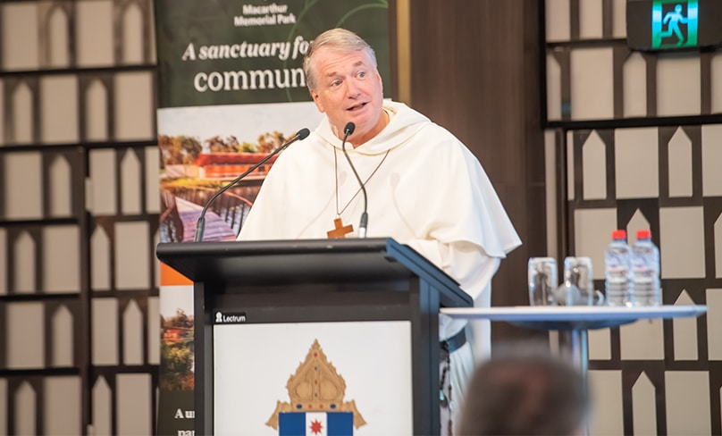 Archbishop Anthony Fisher OP speaks on the qualities that made St Paul a stand-out Christian leader. Photo: Giovanni Portelli
