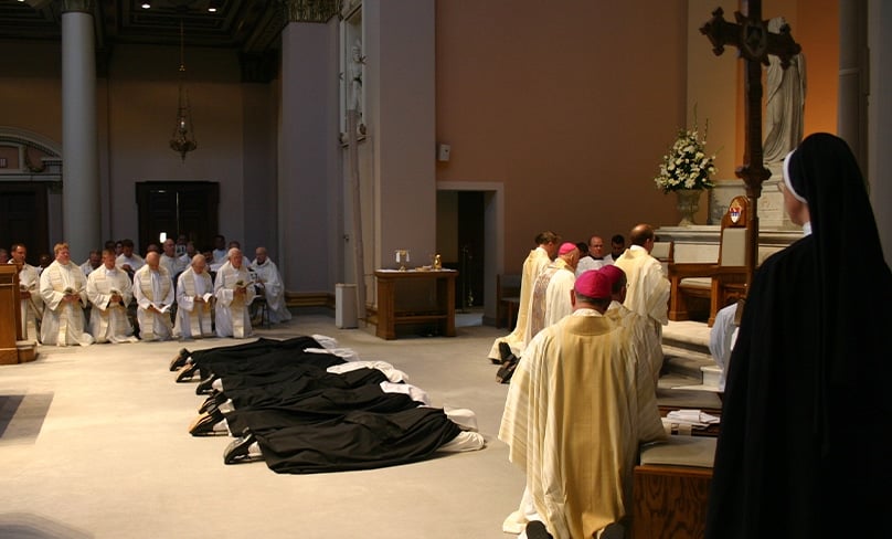 Dominican Sisters of Saint Cecilia makes a perpetual vow of obedience, along with poverty and chastity. at he profession in 2006. Photo: Supplied