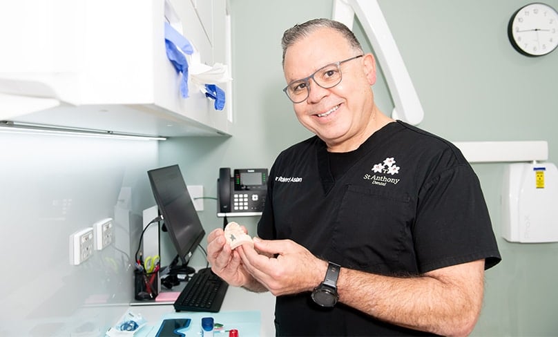 Dr Robert Aslan at his St Anthony Dental practice in Five Dock. Photo: Giovanni Portelli