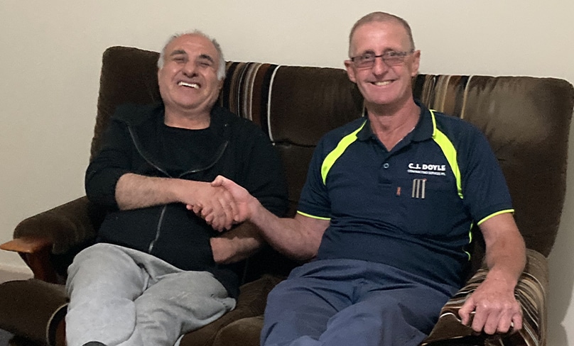 Tony Cranney not only delivers furniture to Sam Ali but hope and dignity as well. Photo: Supplied
