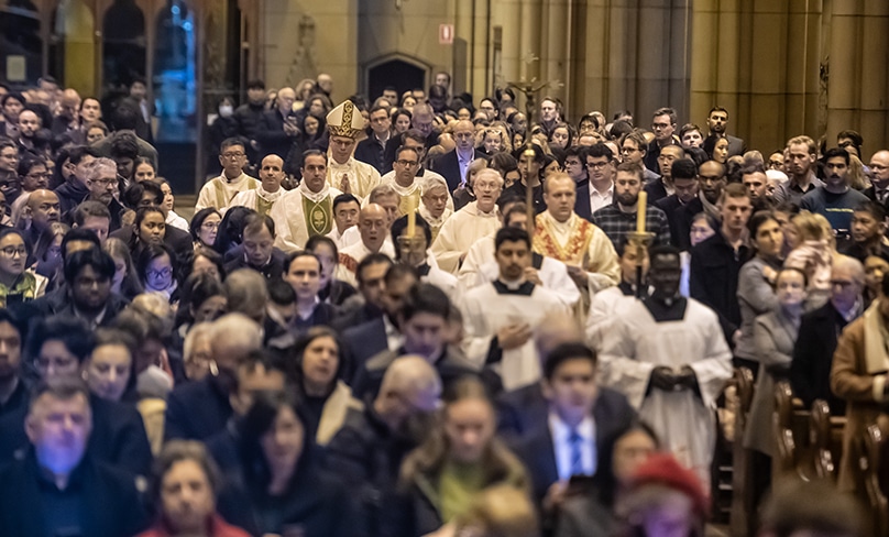 Standing room only: St Mary’s Cathedral on the feast of St Josemaria Escriva on 26 June. Photo: Giovanni Portelli