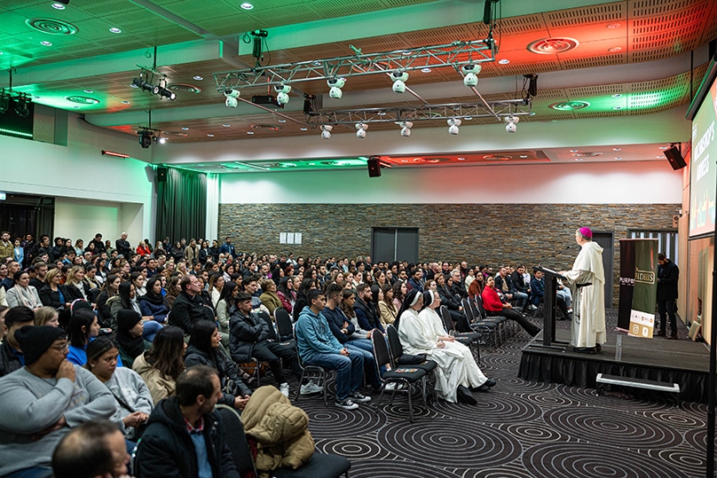 Archbishop Anthony Fisher OP gave a keynote address at the Fidelis WYD event on 28 June. Photo: Alphonsus Fok