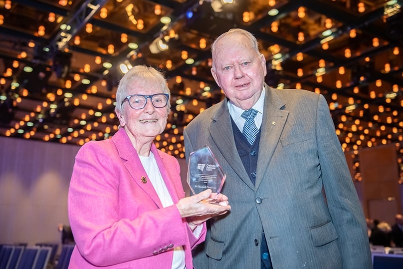 Sr Elizabeth Dodds RSC receiving her award. Photo: CSNSW