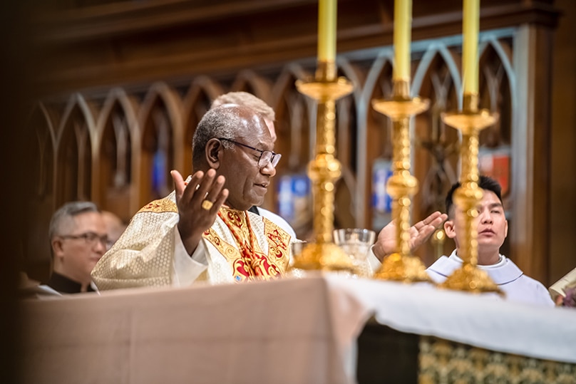 Cardinal John Ribat MSC celebrates the MSC 25th Anniversary Mass, St Mary’s Cathedral, Sydney. Photo: Giovanni Portelli