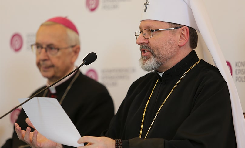 Major Archbishop Sviatoslav Shevchuk of Kyiv-Halych said the Pope’s words about ‘the great Russia of Peter I, Catherine II of that country of great culture and great humanity’ refer to the worst example of extreme Russian imperialism and nationalism.  Photo: OSV News photo/courtesy Polish bishops’ conference