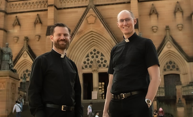 Deacons Richard Sofatzis and Matthew Lukaszewicz will be ordained to the priesthood by Archbishop Anthony Fisher OP at St Mary’s Cathedral on 9 September. Photo: Giovanni Portelli