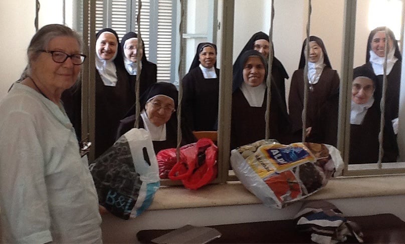 Cristina Leontini, with the Haifa nuns. Photo: Supplied