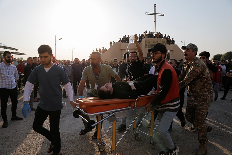 Syriac Catholics in Sydney have rallied to pray, organise fundraising and send medical supplies to victims of a catastrophic fire in northern Iraq. Photo: OSV News photo/Abdullah Rashid Reuters