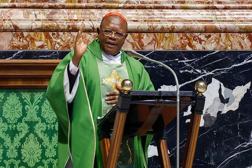 Cardinal Fridolin Ambongo of Kinshasa said when it came to LGBT issues, the Lord himself would tell the church the direction to follow. Photo: CNS photo/Lola Gomez