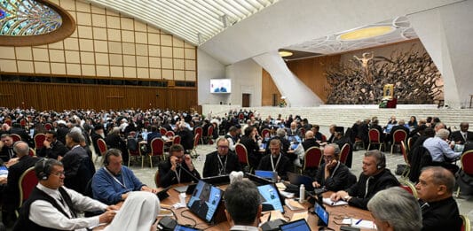 The synthesis report was voted on by synod members late on Saturday evening, Rome time. Photo: CNS /Vatican Media