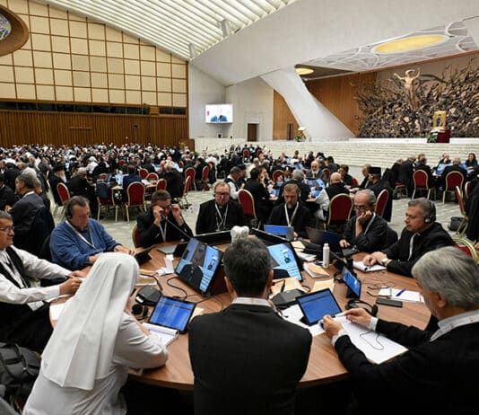 The synthesis report was voted on by synod members late on Saturday evening, Rome time. Photo: CNS /Vatican Media