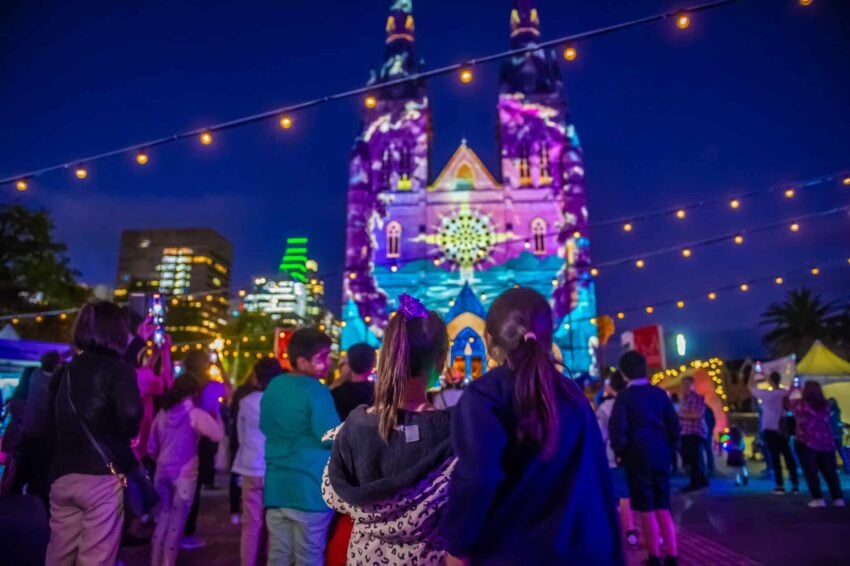 The Archdiocese of Sydney is collaborating with The Electric Canvas, a team of creative technologists, designers and artists, most famous for their work for Vivid Festival. Photo: Giovanni Portelli