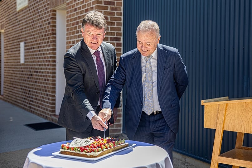 Sydney Catholic Schools Executive Director Tony Farley and Catholic Archdiocese of Sydney Executive Director Michael Digges were among those who celebrated the Benedict XVI Centre’s10th anniversary at Grose Vale. Photo: Alphonsus Fok