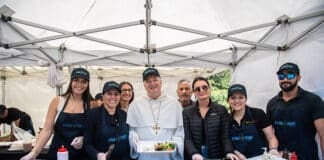 Archbishop Anthony Fisher OP was joined by bishops, priests and supporters who provided food, entertainment and a smile for those most in need. Photos: Giovanni Portelli