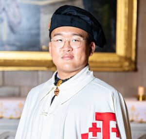 James Lu, Australia’s newest knight and a member of the Equestrian Order of the Holy Sepulchre in Jerusalem. Photo: Giovanni Portelli