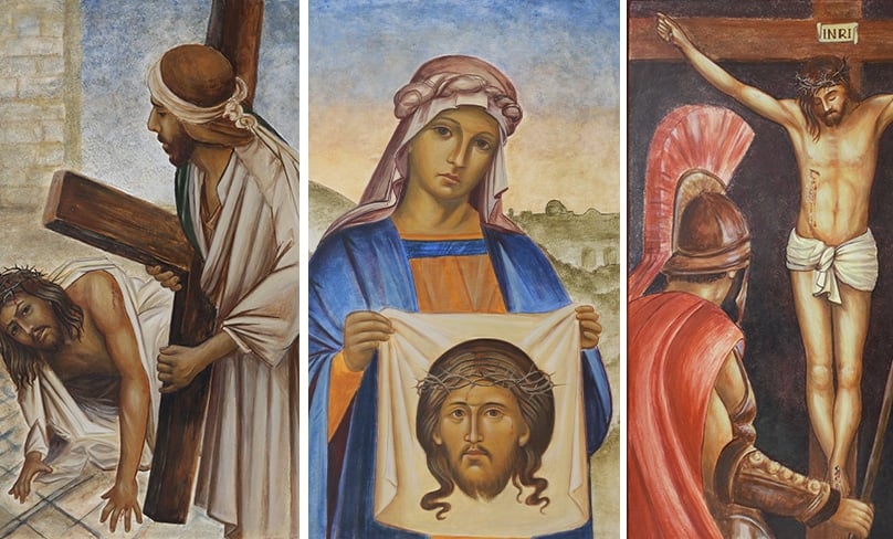 The Way of the Family includes 10 icons, beginning with Christ’s washing the feet of the disciples and moving into his journey to the resurrection. Photos: Supplied
