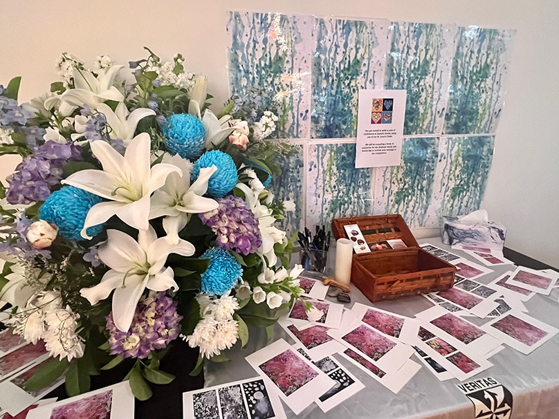 Mourners wrote condolence messages for the Shahriar family on brightly-coloured cards to compile a book of memories. Photo: Supplied