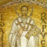 St John Chrysostom depicted in a mosaic in the northern tympanum of Hagia Sophia. Photo: Wikmedia/Creative Commons