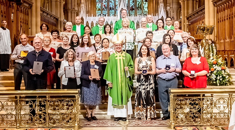 Bishop Daniel Meagher with Sydney’s catechists. Photo: Giovanni Portelli