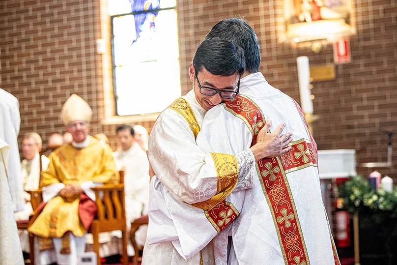 Deacon Adrian Suyanto was ordained by Bishop Daniel Meagher on 16 December. Photo: Alphonsus Fok