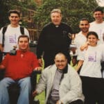 Then-Archbishop George Pell with students and the author (back, second from right). Photo: USyd Chaplaincy