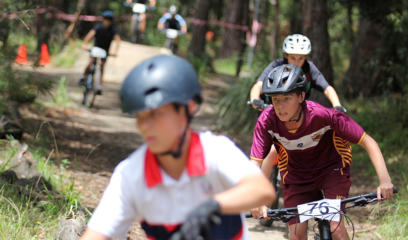 Students enjoy a day’s mountain biking. Photo: SCS