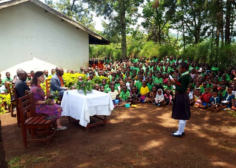 Students from the Pere Achte Catholic Primary School in southwestern Uganda will benefit from sales of the third Cuppa Time reflections book by Fr Martin Maunsell. Photo: Supplied