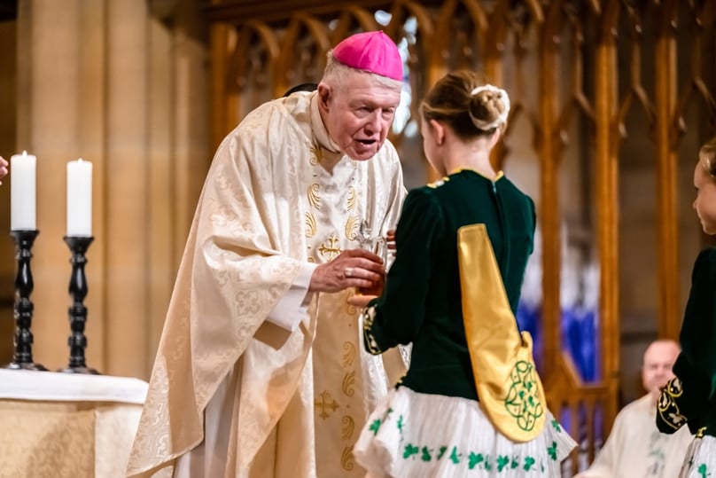 The Archdiocesan St Patrick’s Day Mass was celebrated by Bishop Terence Brady at St Mary's Cathedral on 18 March. Photo: Giovanni Portelli