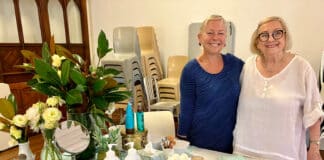 Peta and Toni at the Welcome to Curious Grace drop-in centre which encourages companionship, conversation, and creativity. Photo: Supplied