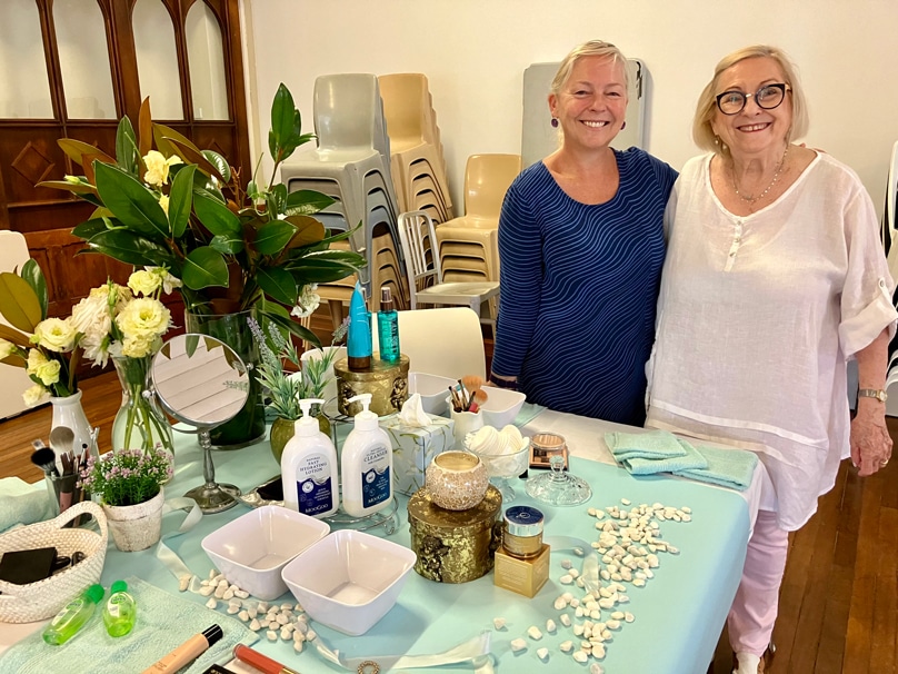 Peta and Toni at the Welcome to Curious Grace drop-in centre which encourages companionship, conversation, and creativity. Photo: Supplied