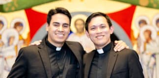 Luis Alejandro Giraldo Alvarez and Nonie Calunsod Tiburan will be ordained as deacons at St Mary’s Cathedral on 12 April at St Mary’s. Photo: Giovanni Portelli
