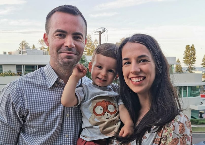 First-time parents Robert and Monica Mikulic say God worked them a miracle after their son Lovre, almost died at birth. Photo: Supplied/Alphonsus Fok 